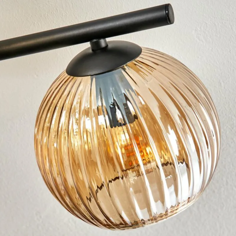 hofstein Gastor Plafonnier, Boule lumineuse Ambre, 5 lumières