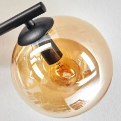 hofstein Gastor Plafonnier, Boule lumineuse Ambre, 3 lumières