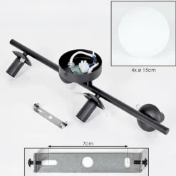 hofstein Gastor Plafonnier, Boule lumineuse Blanc, 4 lumières