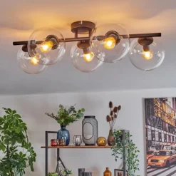 hofstein Gastor Plafonnier, Boule lumineuse Clair, 5 lumières