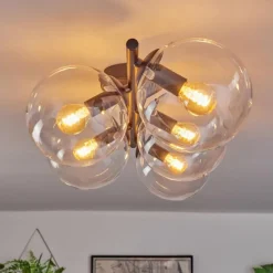 hofstein Gastor Plafonnier, Boule lumineuse Clair, 5 lumières