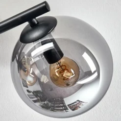 hofstein Gastor Plafonnier, Boule lumineuse Ambre, Fumé, 3 lumières