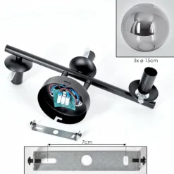 hofstein Gastor Plafonnier, Boule lumineuse Fumé, 3 lumières