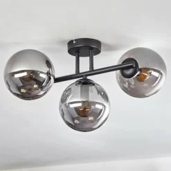 hofstein Gastor Plafonnier, Boule lumineuse Fumé, 3 lumières