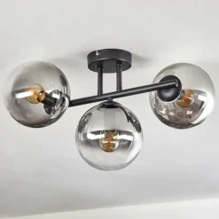 hofstein Gastor Plafonnier, Boule lumineuse Clair, Fumé, 3 lumières