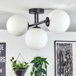hofstein Gastor Plafonnier, Boule lumineuse Blanc, 3 lumières