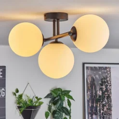 hofstein Gastor Plafonnier, Boule lumineuse Blanc, 3 lumières