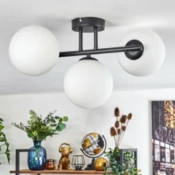 hofstein Gastor Plafonnier, Boule lumineuse Blanc, 3 lumières