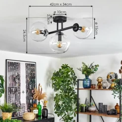 hofstein Gastor Plafonnier, Boule lumineuse Clair, 3 lumières