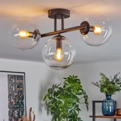 hofstein Gastor Plafonnier, Boule lumineuse Clair, 3 lumières