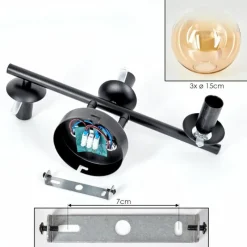 hofstein Gastor Plafonnier, Boule lumineuse Ambre, Clair, 3 lumières