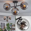 hofstein Gastor Plafonnier, Boule lumineuse Chrome, Fumé, 3 lumières