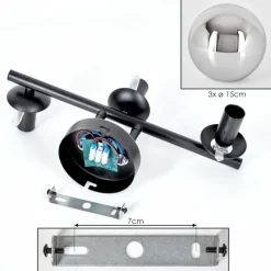 hofstein Gastor Plafonnier, Boule lumineuse Chrome, Fumé, 3 lumières