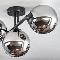 hofstein Gastor Plafonnier, Boule lumineuse Chrome, Fumé, 3 lumières