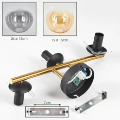 Lampes Dorées-hofstein Gastor Plafonnier, Boule lumineuse Or, Noir, 3 lumières