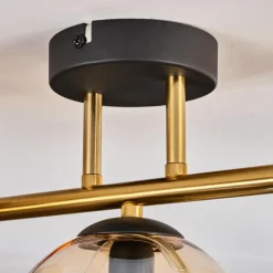 hofstein Gastor Plafonnier, Boule lumineuse 42 cm Or, Noir, 3 lumières