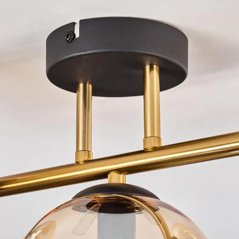 hofstein Gastor Plafonnier, Boule lumineuse 42 cm Or, Noir, 3 lumières