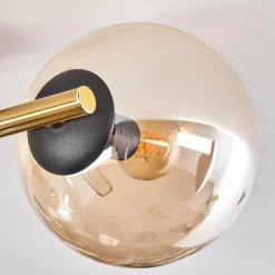 hofstein Gastor Plafonnier, Boule lumineuse 42 cm Or, Noir, 3 lumières