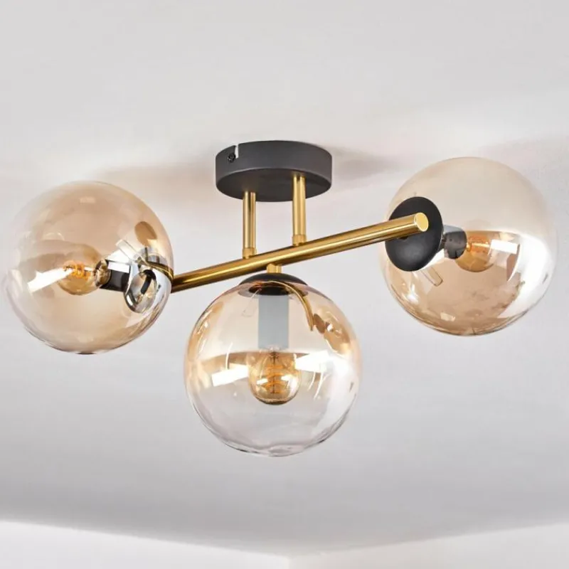 hofstein Gastor Plafonnier, Boule lumineuse 42 cm Or, Noir, 3 lumières