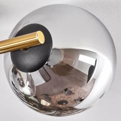 Lampes Dorées-hofstein Gastor Plafonnier, Boule lumineuse 42 cm Or, Noir, 3 lumières