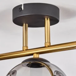 Lampes Dorées-hofstein Gastor Plafonnier, Boule lumineuse 42 cm Or, Noir, 3 lumières