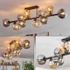 hofstein Gastor Plafonnier, Boule lumineuse Ambre, Clair, Fumé, 10 lumières