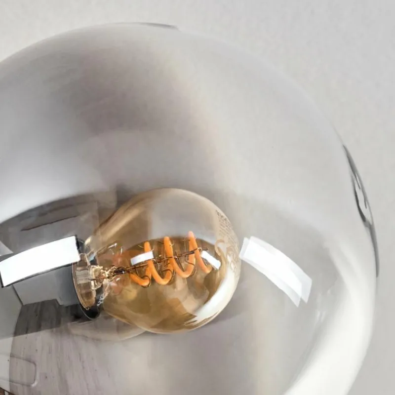 hofstein Gastor Plafonnier, Boule lumineuse Ambre, Clair, Fumé, 10 lumières