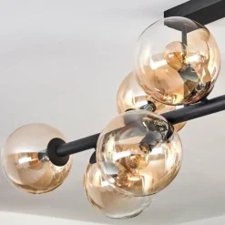 hofstein Gastor Plafonnier, Boule lumineuse Ambre, Clair, 10 lumières