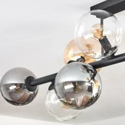 hofstein Gastor Plafonnier, Boule lumineuse Ambre, Clair, Fumé, 10 lumières