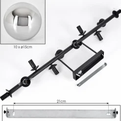 hofstein Gastor Plafonnier, Boule lumineuse Chrome, Fumé, 10 lumières