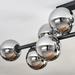 hofstein Gastor Plafonnier, Boule lumineuse Chrome, Fumé, 10 lumières