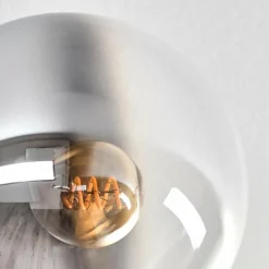 hofstein Gastor Plafonnier, Boule lumineuse Chrome, Clair, Fumé, 10 lumières