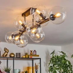 hofstein Gastor Plafonnier, Boule lumineuse Clair, 10 lumières