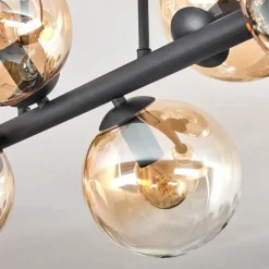 hofstein Gastor Plafonnier, Boule lumineuse Ambre, Clair, 6 lumières