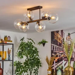 hofstein Gastor Plafonnier, Boule lumineuse Clair, 6 lumières