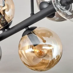 hofstein Gastor Plafonnier, Boule lumineuse Ambre, Clair, Fumé, 6 lumières