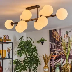 hofstein Gastor Plafonnier, Boule lumineuse Blanc, 10 lumières