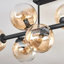 hofstein Gastor Plafonnier, Boule lumineuse Ambre, Clair, 8 lumières