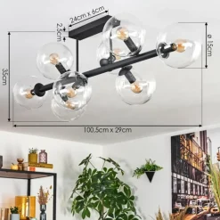hofstein Gastor Plafonnier, Boule lumineuse Clair, 8 lumières