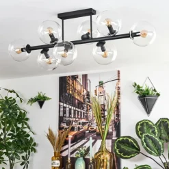 hofstein Gastor Plafonnier, Boule lumineuse Clair, 8 lumières