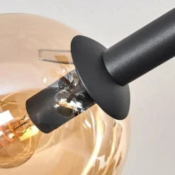 hofstein Gastor Plafonnier, Boule lumineuse Ambre, Clair, Fumé, 8 lumières