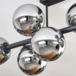 hofstein Gastor Plafonnier, Boule lumineuse Chrome, Fumé, 8 lumières