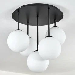 hofstein Gastor Plafonnier, Boule lumineuse 45 cm Blanc, 5 lumières