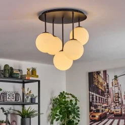 hofstein Gastor Plafonnier, Boule lumineuse 45 cm Blanc, 5 lumières