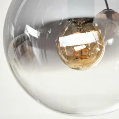 hofstein Gastor Plafonnier, Boule lumineuse 45 cm Ambre, Clair, Fumé, 5 lumières