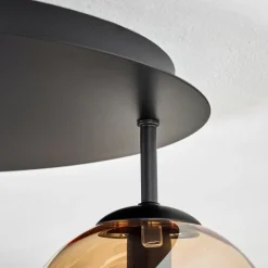 hofstein Gastor Plafonnier, Boule lumineuse 45 cm Ambre, Clair, Fumé, 5 lumières