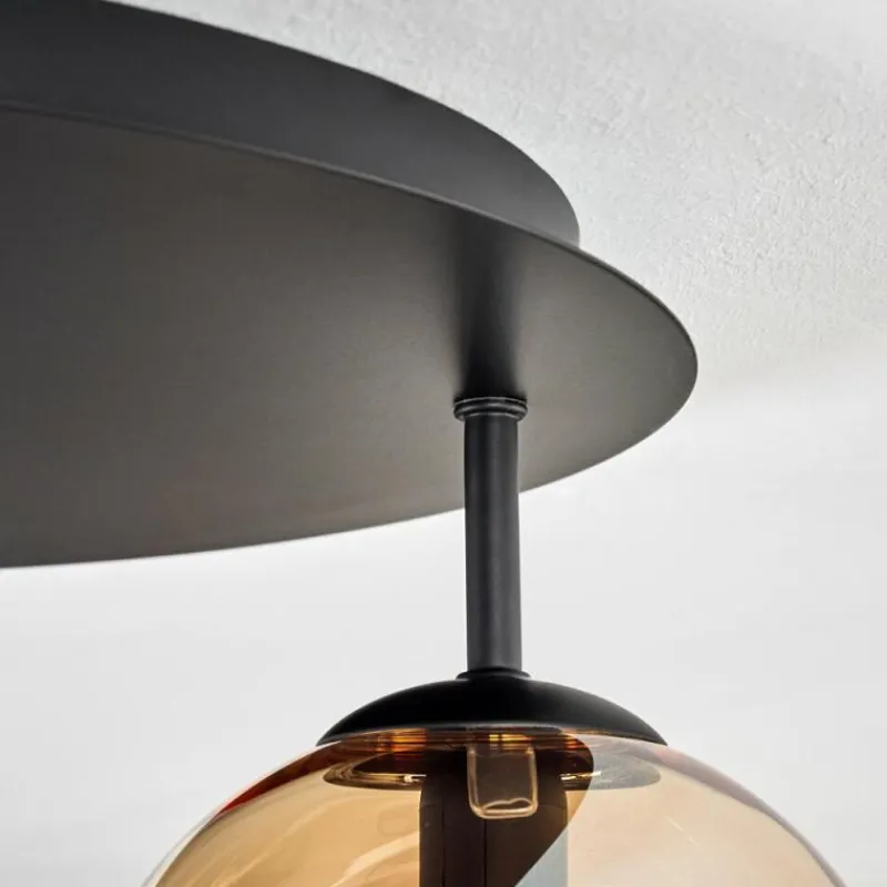 hofstein Gastor Plafonnier, Boule lumineuse 45 cm Ambre, Clair, Fumé, 5 lumières