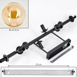 hofstein Gastor Plafonnier, Boule lumineuse Ambre, 8 lumières