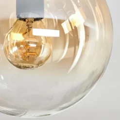 hofstein Gastor Plafonnier, Boule lumineuse 45 cm Ambre, Clair, 5 lumières