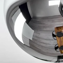 hofstein Gastor Plafonnier, Boule lumineuse 45 cm Chrome, Fumé, 5 lumières